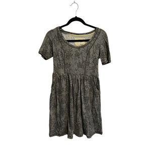 Anthropologie SATURDAY SUNDAY Womens JACQUARD DAY Dress Scoop Neck Gray XS